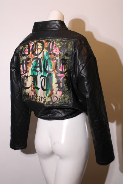 Faux Leather Bomber